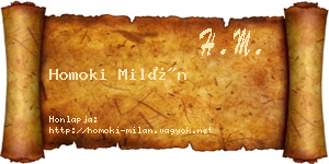 Homoki Milán névjegykártya